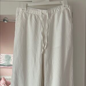 Hollister White Linen Pants